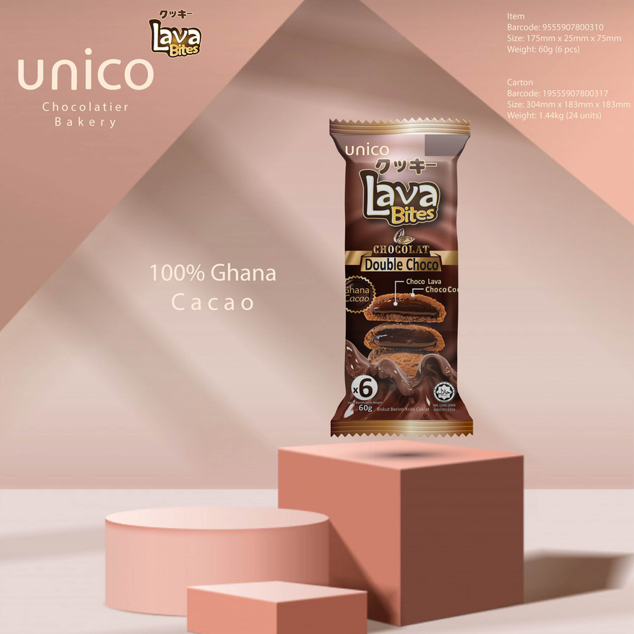 Lava Bites Double Choco 60g bag packaging