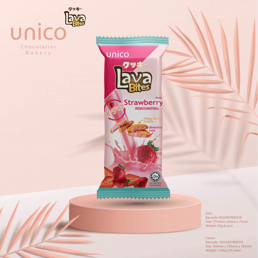Lava Bites Strawberry 60g bag packaging